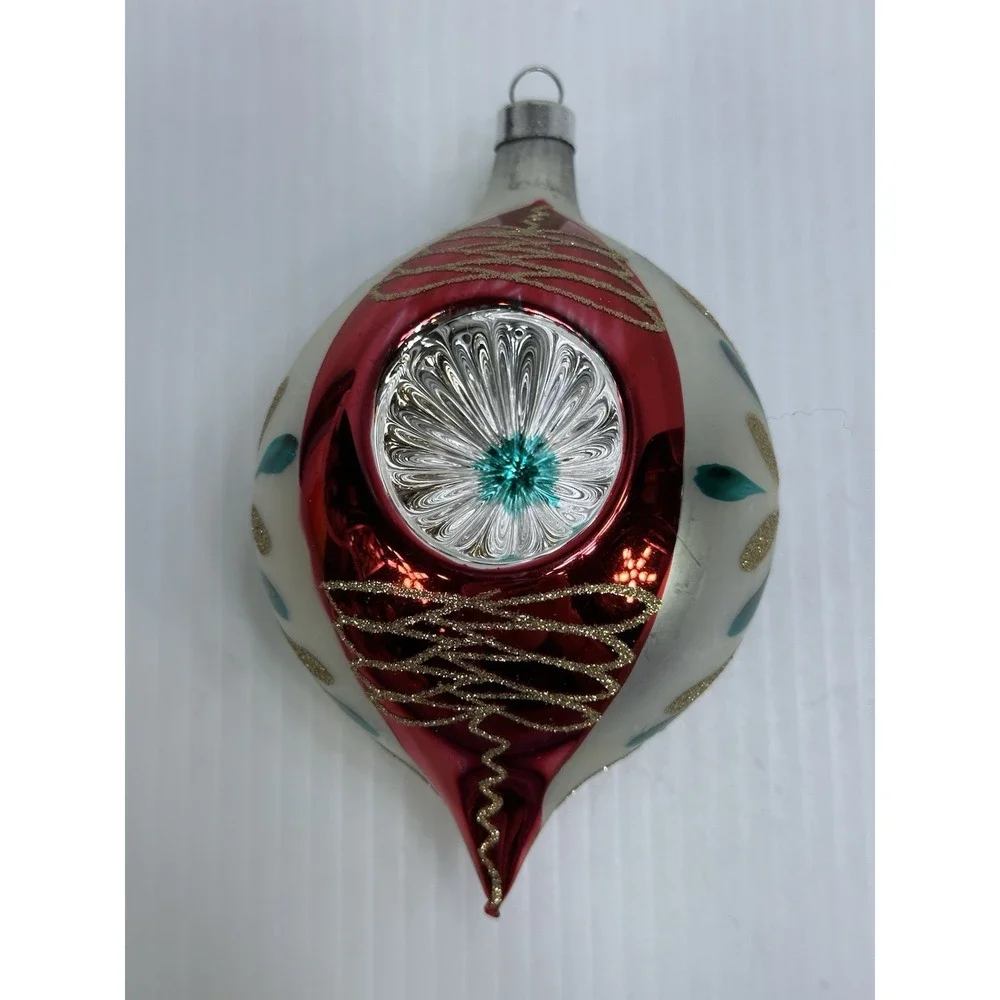 XL  Vintage  Mercury Glass Christmas Ornament   5.5